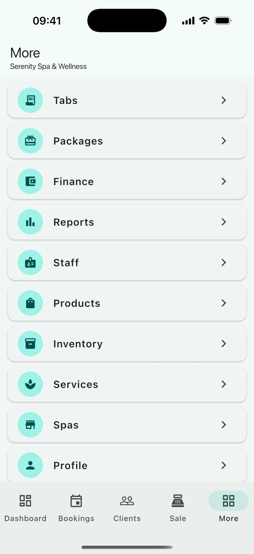 HMS Spa mobile app — Modules