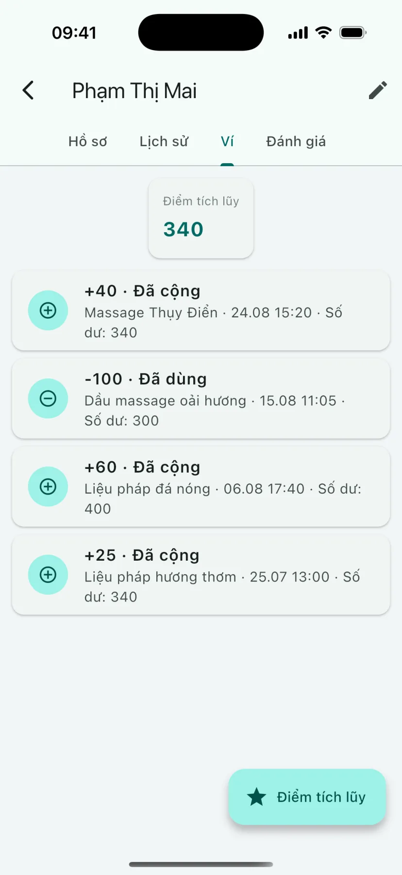 Ứng dụng HMS Spa — Ví điểm thưởng